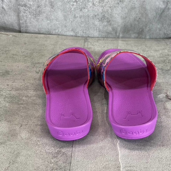 Goats Women's Purple Floral-Print The Slide W Round-Toe Slide Sandals SZ 5 - Picture 8 of 12